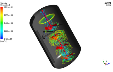 Газодинамический расчет перемешивающего устройства в нестационарной постановке