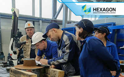 Демонстрация работы координатно-измерительной машины Hexagon Absolute Arm для измерения деталей при обработке на станке с ЧПУ